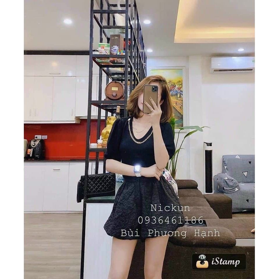 Áo len Mongtoghi tay bồng dáng ngắn siêu xinh | BigBuy360 - bigbuy360.vn