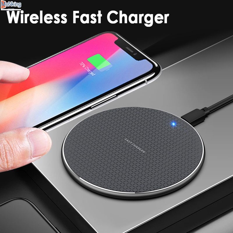 Qi Kim Loại 10W Sạc Không Dây Cho Iphone Samsung Xiaomi Huawei P3 Không Dây Nhanh Chóng Sạc-MKSHOP