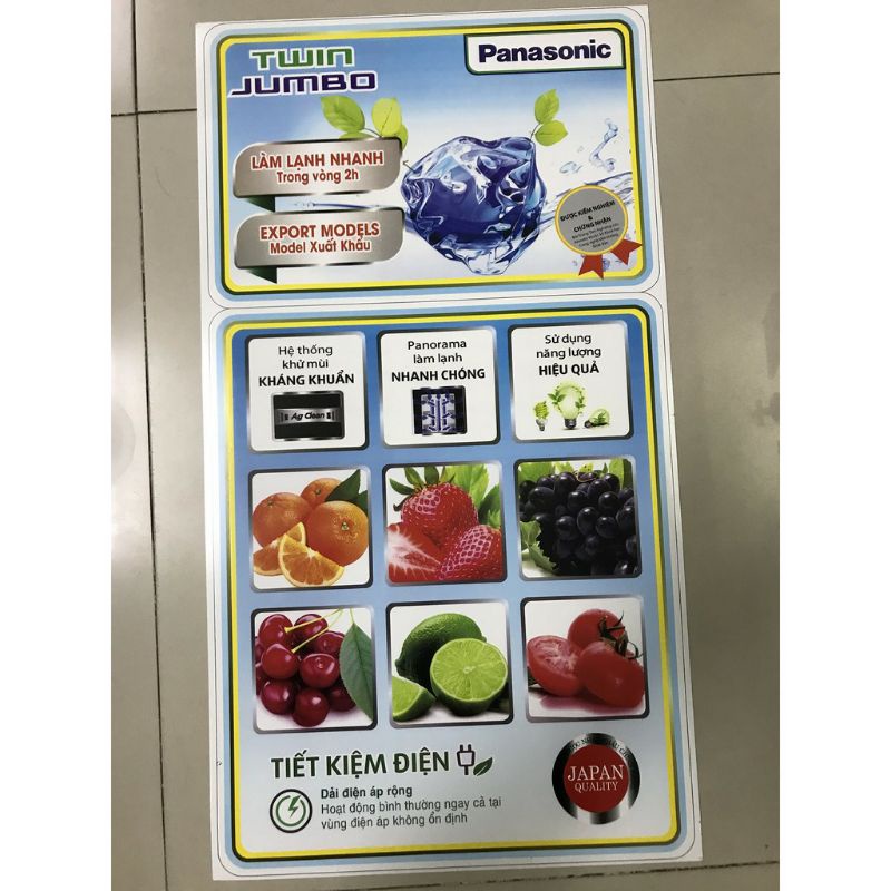 combo 5 tem dán tủ lạnh Panasonic