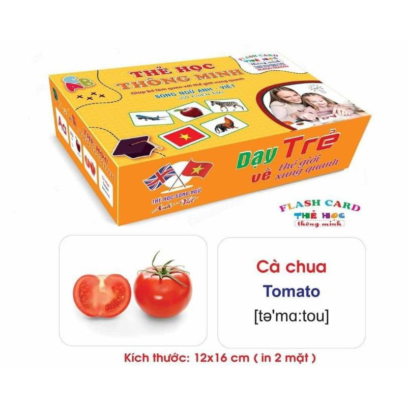 🇻🇳🇻🇳BỘ THẺ HỌC THÔNG MINH LOẠI TO 18 CHỦ ĐỀ SONG NGỮ CHO BÉ TỪ 0-6 TUỔI 🇻🇳🇻🇳