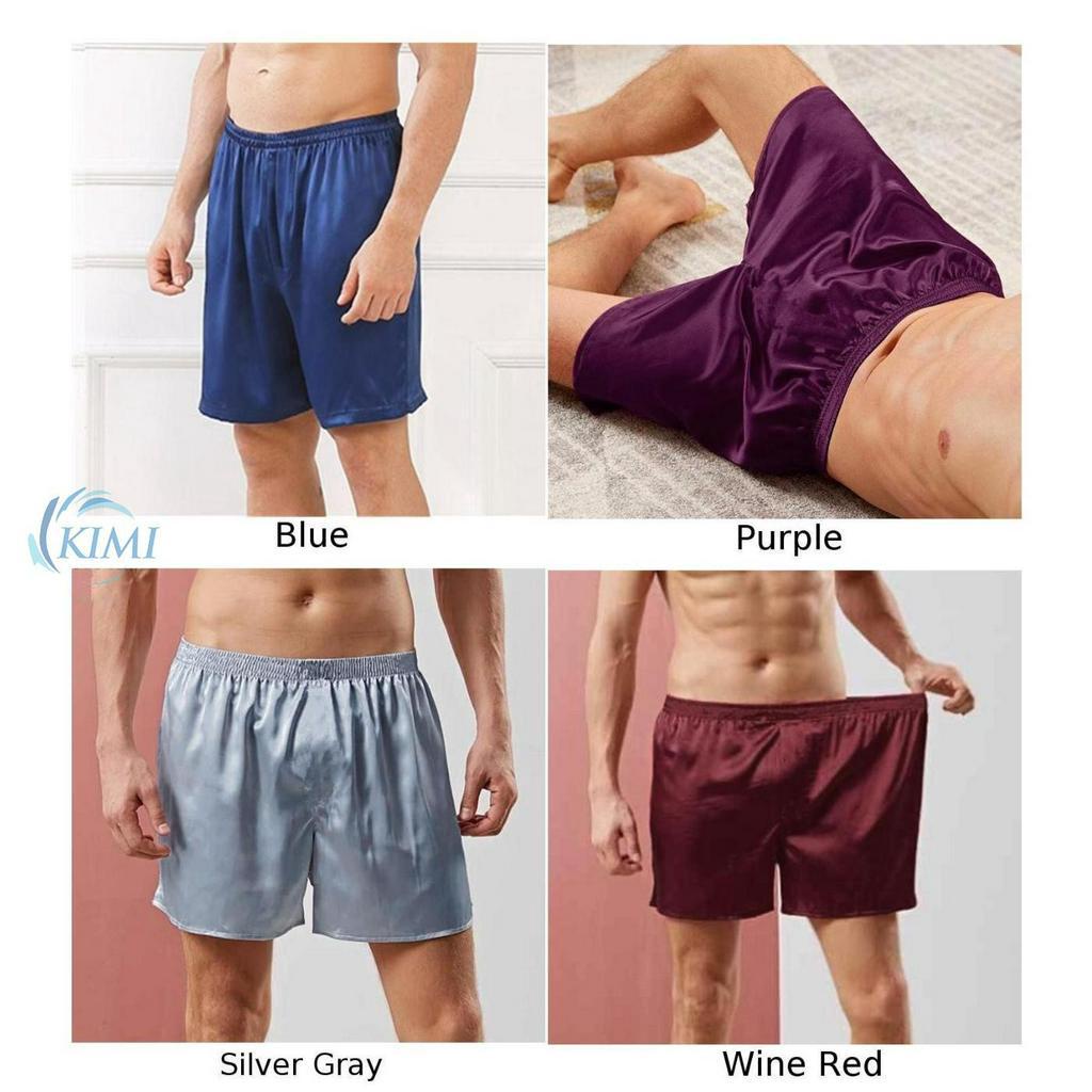 Shorts Casual Baggy Home Pyjamas Nightwear Satin Silk PJS Comfortable Beach Bottoms Underwear Mens Boxer Sleep