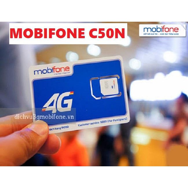 Combo miễn phí 1000 phút nội mạng, 50 phút ngoại mạng + 30gb data 4G khi mua sim Mobiphone C50N
