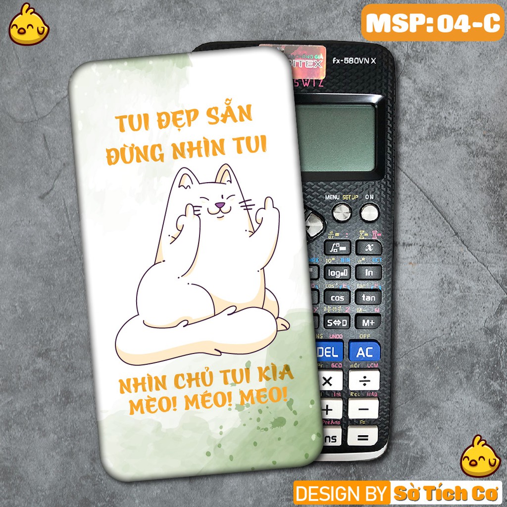 Miếng decal dán máy tính Casio bỏ túi FX500 FX570 FX580 - 570ES 570EX 680EX hình Cute Cat MSP: MT04