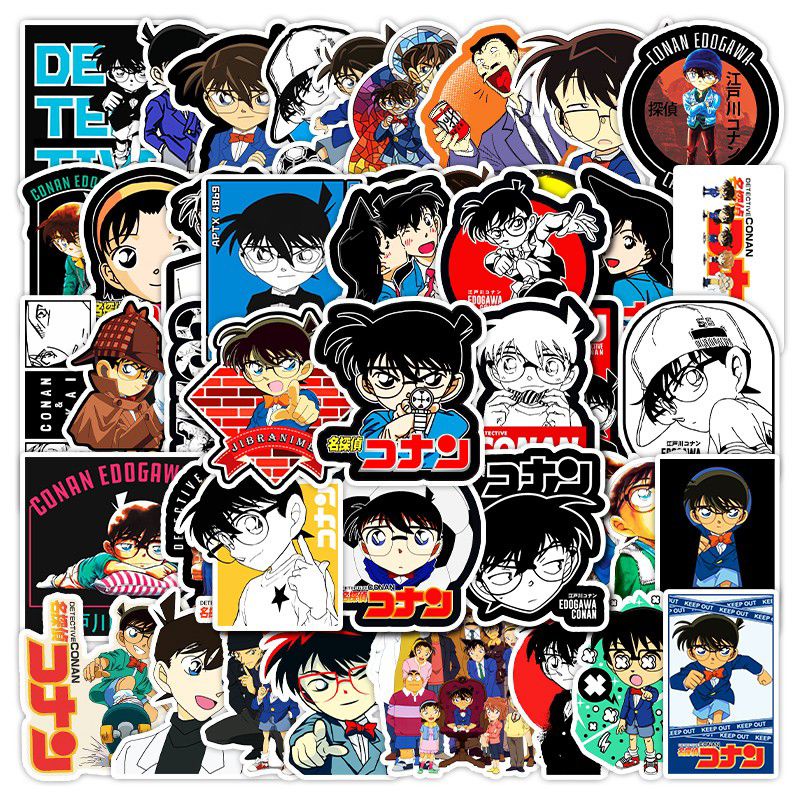 Set 10 miếng sticker nhãn dán Conan thám tử lừng danh | Huyền Trang Shop