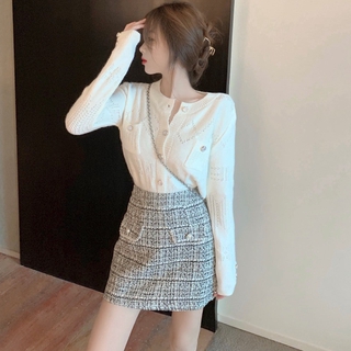 [HÀNG SẴN - ẢNH THẬT] Chân váy tweed chữ A cực sang chảnh
