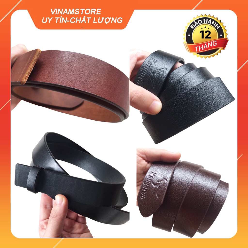 Thắt lưng nam không mặt ,mặt dây lưng dây nịt da bò cao cấp thời trang giá rẻ VINAMSTORE