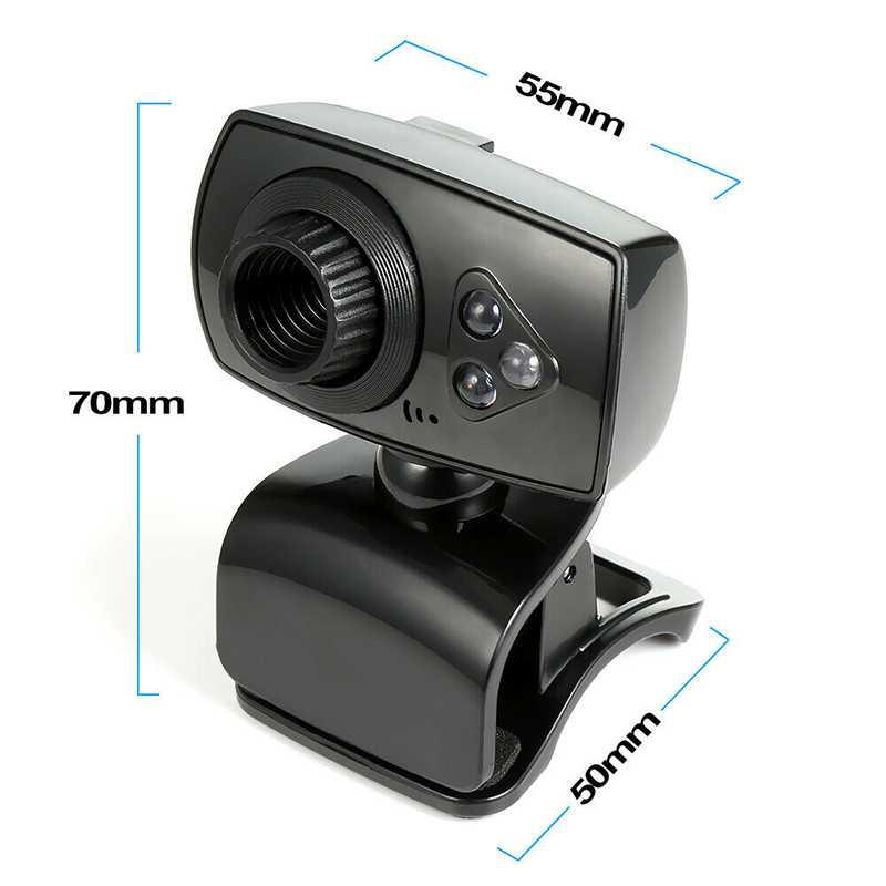 Webcam Hd 50mp 3 Đèn Led Có Kẹp Gắn Micro Cho Pc Laptop