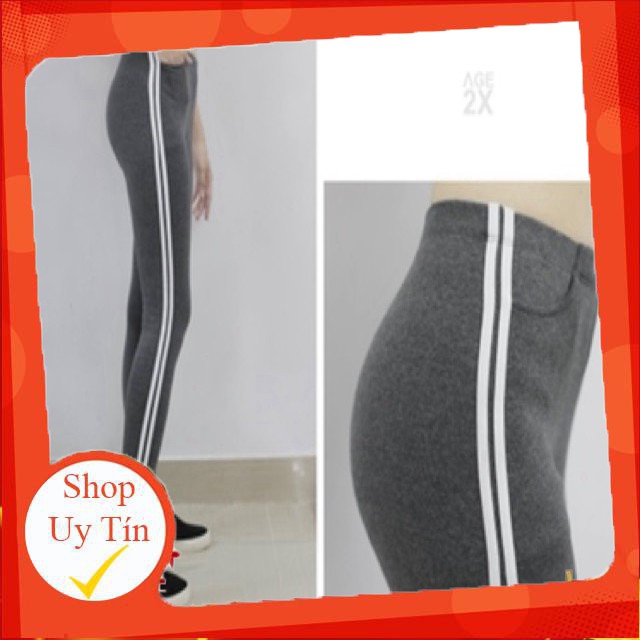 Quần legging 2 Sọc AGE2X hàng VNXK chất lượng cao có 2 túi trước tiện lợi