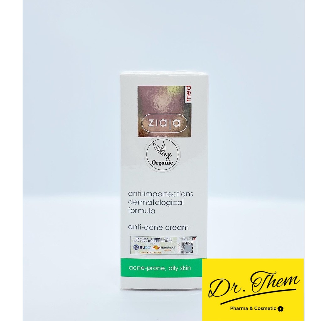 ✅[CHÍNH HÃNG] Ziaja Med Kem Dưỡng Ngừa Mụn Trứng Cá - Giảm Mụn Ngừa Khuẩn Ziaja Med Anti-Imperfections  Acne Cream 50ml