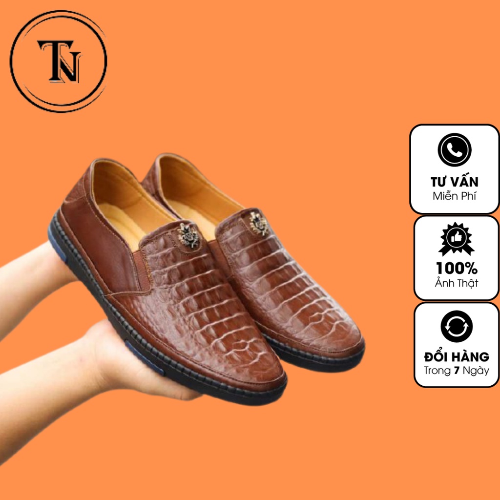 Giày lười da bò Tino dập nhiệt GL63