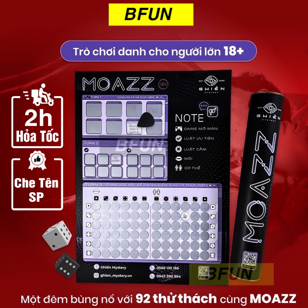 Bộ Drinking Game MOAZZ Dành Cho Cặp Đôi - Bộ Bài Tình Yêu Boardgame BFUN