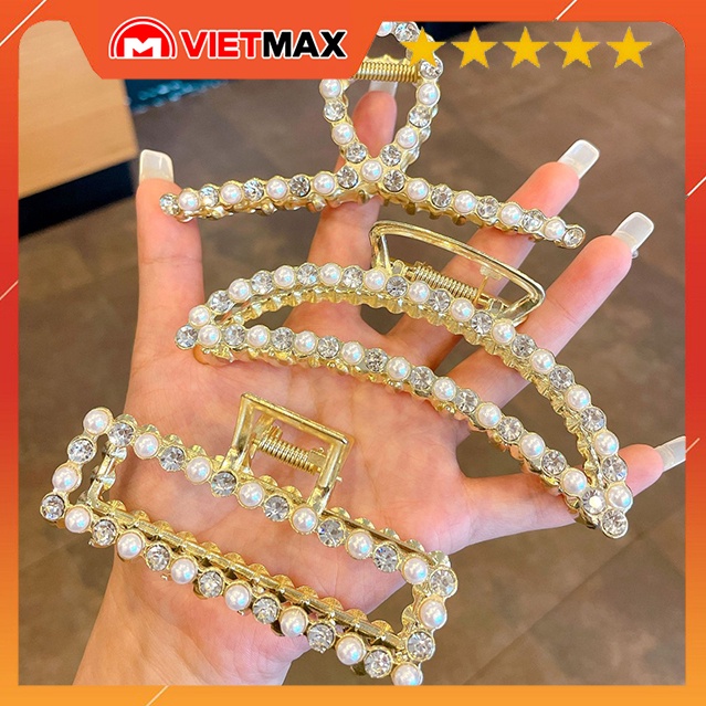 Kẹp Tóc Đính Đá Và N.Trai Cỡ Lớn Thiết Kế Độc Đáo Thời Trang Dành Cho Nữ