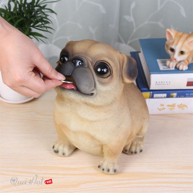 Ống Heo Hình Thú : Chó Pug 5D Như Thật - Sản phẩm bằng thạch sứ rất bền