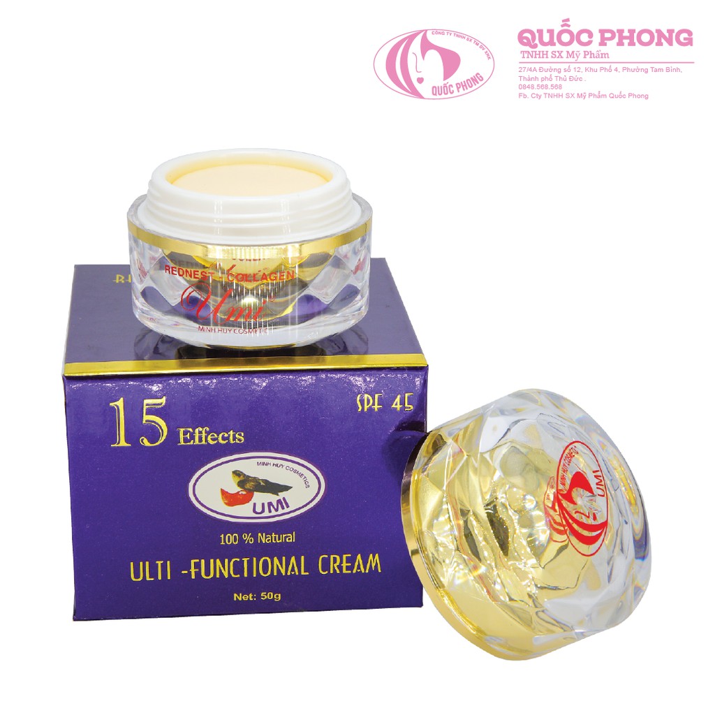 Kem DƯỠNG TRẮNG DA ĐA CHỨC NĂNG  - ULTI - FUNCTIONAL CREAM chiết xuất Tinh chất Tổ Yến Bio Nano Collagen UMI (Net.50g)