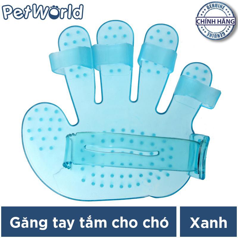 Găng tay tắm cho chó mèo (Xanh)