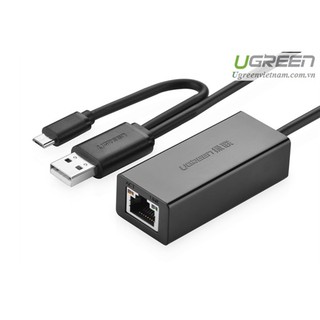Cáp USB to Lan 10/100 Mbps Ethernet Adapter có OTG chính hãng Ugreen 30219 - CR110