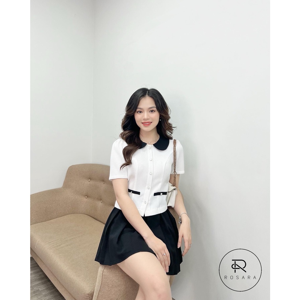 ÁO SƠ MI CÔNG SỞ PHỐI MÀU THIẾT KẾ NỮ G15 ROSARA