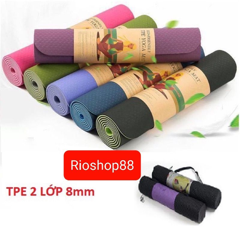 Thảm tập Yoga TPE cao cấp 2 lớp 8mm CHAT VỚI SHOP ĐỂ CHỌN MÀU