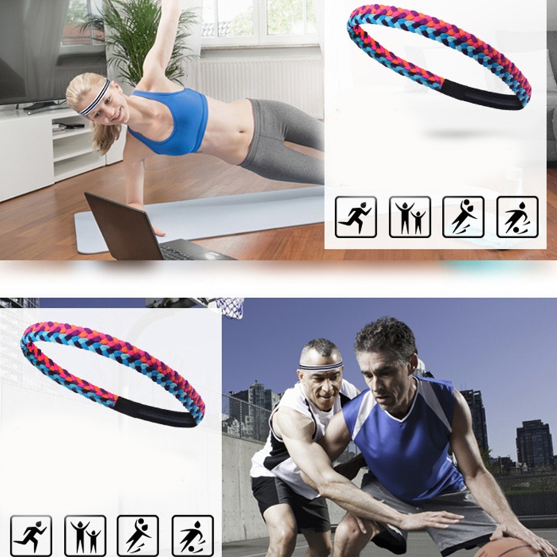 Flgo Băng Đô Thể Thao Dây Bện Chống Trượt Tiện Dụng