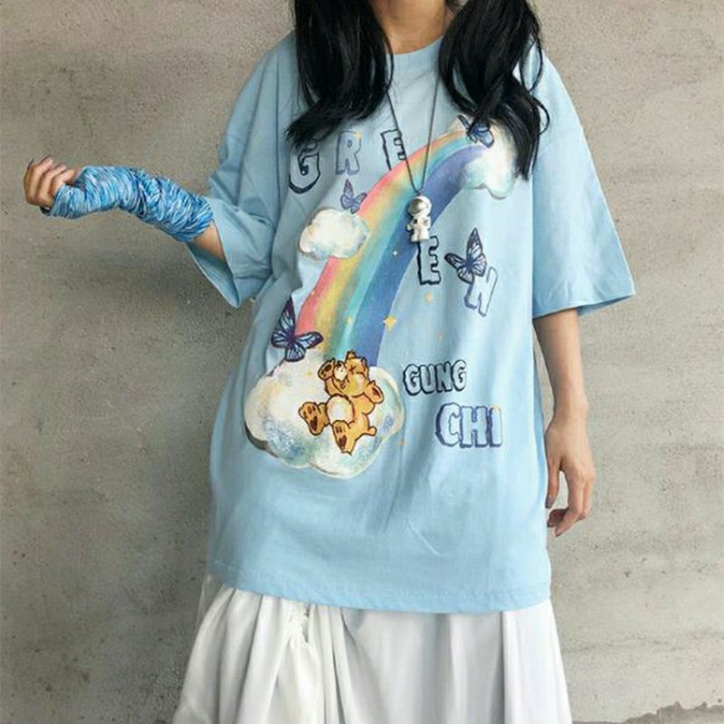 Áo thun tay lỡ nam nữ, áo phông unisex form rộng chất cotton mát mịn thấm hút mồ hôi in hình Doremon | BigBuy360 - bigbuy360.vn