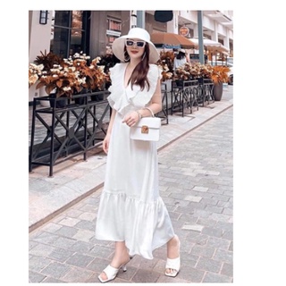 Đầm maxi xoè trắng | đầm maxi dài