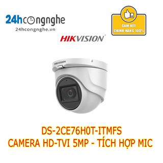 Camera HD-TVI DS-2CE76H0T-ITMFS 5Mpx Tích Hợp Mic