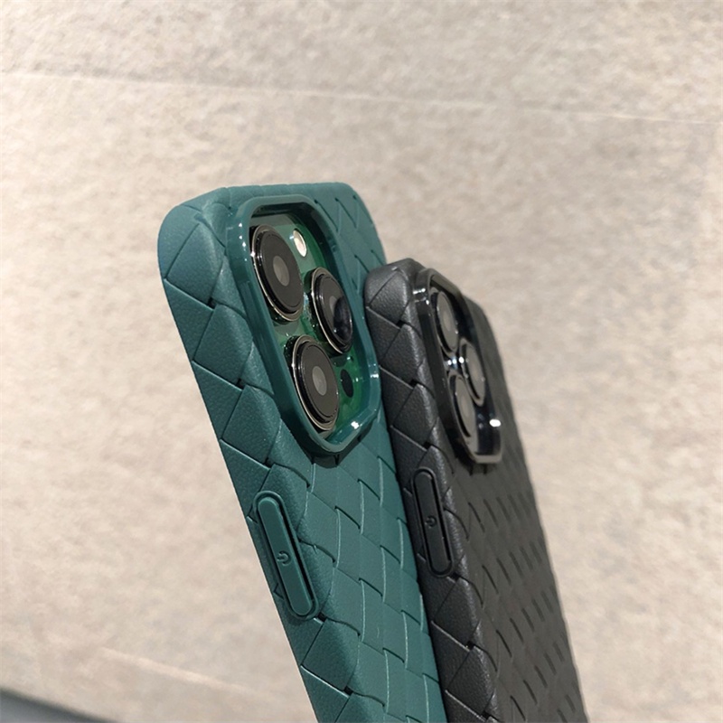 Ốp Điện Thoại Da Đan Lưới Siêu Mỏng Tản Nhiệt Cao Cấp Cho iPhone 13 12 11 Pro X XS MAX XR