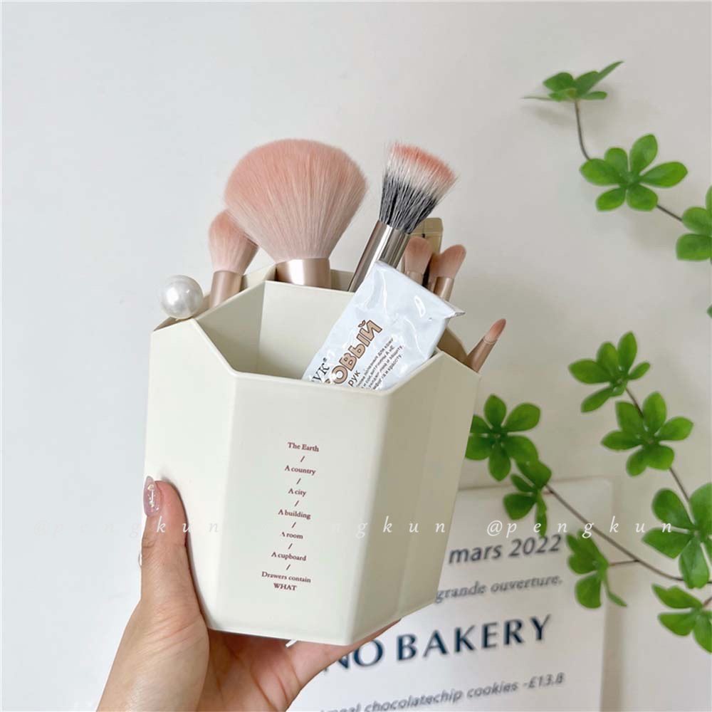 Hộp Đựng Cọ Trang Điểm Sức Chứa Lớn Đa Năng Có Thể Xoay 360 Độ Tiện Dụng