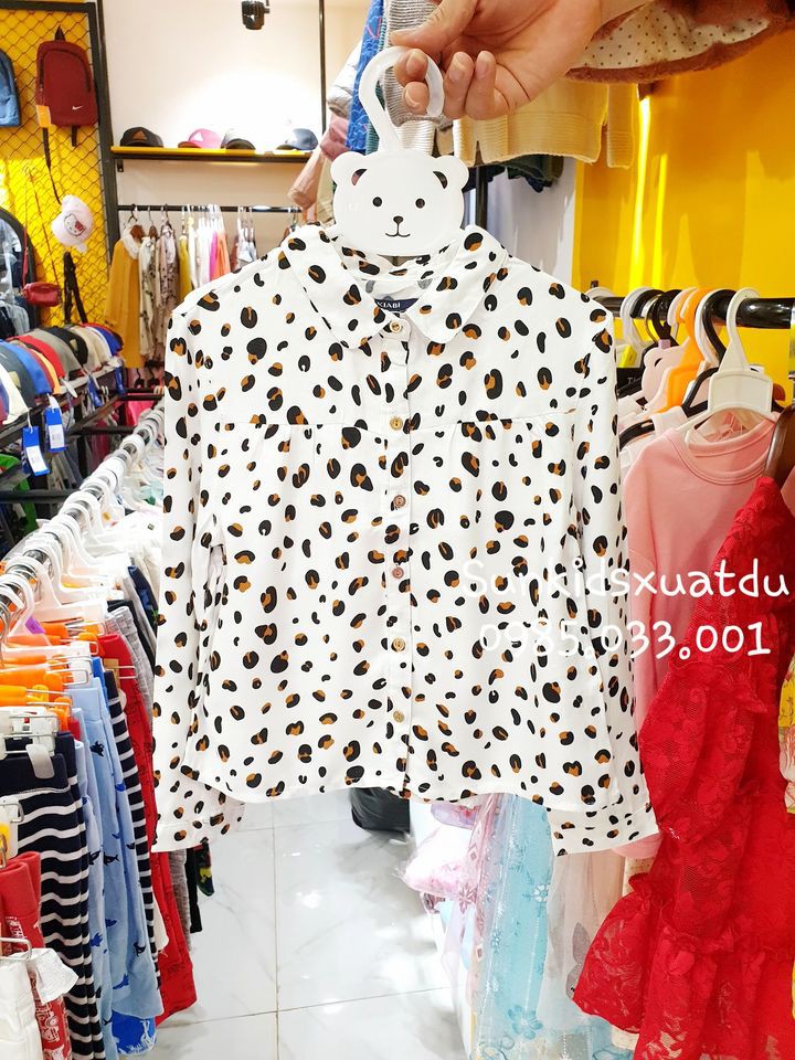 Áo sơ mi trắng da báo