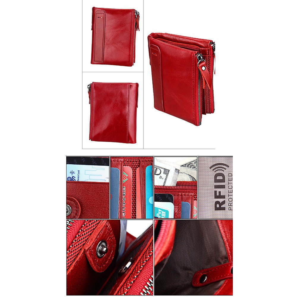 Ví da bò dáng ngắn thời trang cho nam