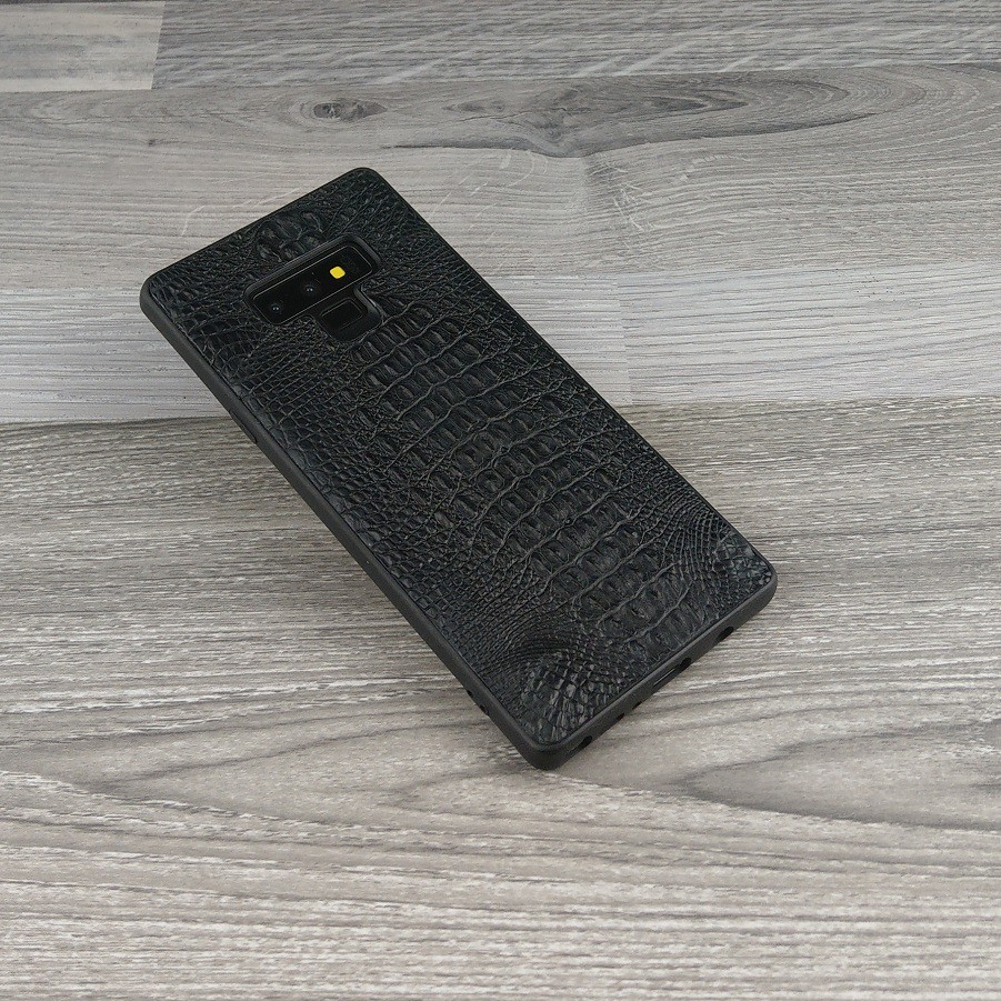 Ốp Lưng Samsung Galaxy Note 9 Da Cá Sấu Có Gù Màu đen