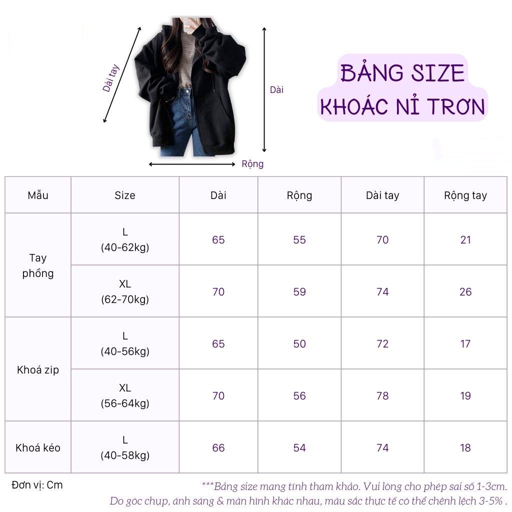 Áo Khoác Nỉ Hoodie TAY PHỒNG Form Rộng Zip Trơn Nam Nữ BASIC Ulzzang Unisex