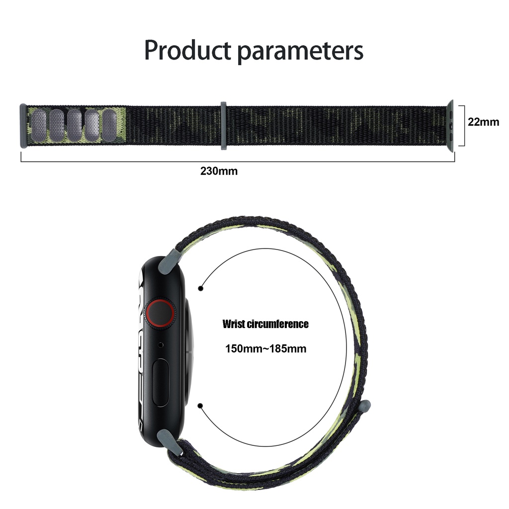 Dây Đeo Nylon Co Giãn Điều Chỉnh Được Cho iWatch Series 8 7 6 SE 5 4 44mm 40mm 45mm 41mm 42mm 38mm 45mm