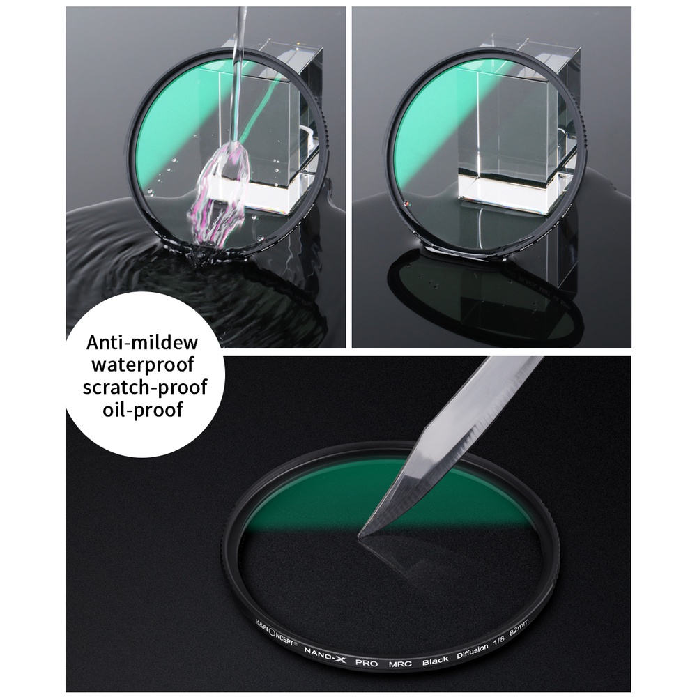 Kính Lọc Hiệu Ứng Đặc Biệt Màu Đen 1 / 8 49mm 52mm 58mm 62mm 67mm 77mm 82mm Cho Máy Ảnh