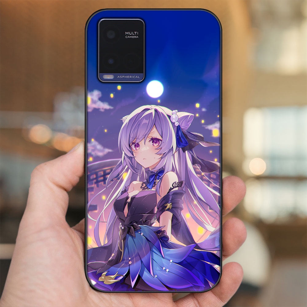 Ốp lưng Vivo Y21 viền đen in hình Keqing Genshin Impact