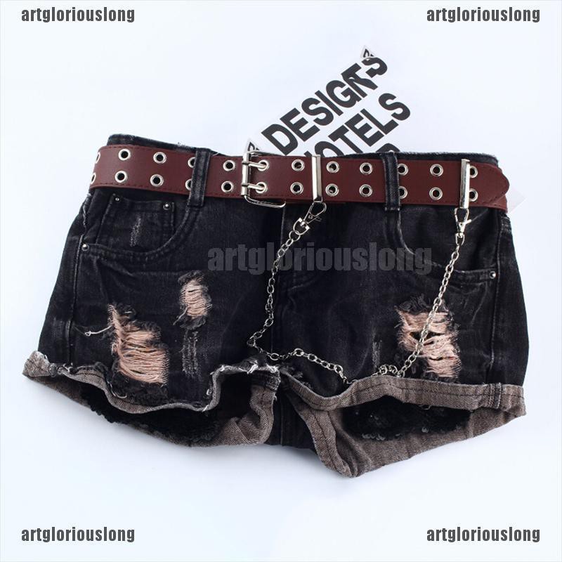 Thắt Lưng Da Màu Đen / Đen Phong Cách Punk Cá Tính Cho Nữ