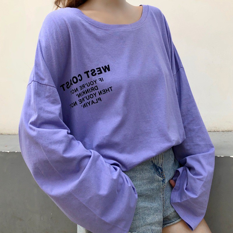 Áo phông, áo thun nam nữ form rộng tay dài Unisex WEST COST Từ 50-70kg