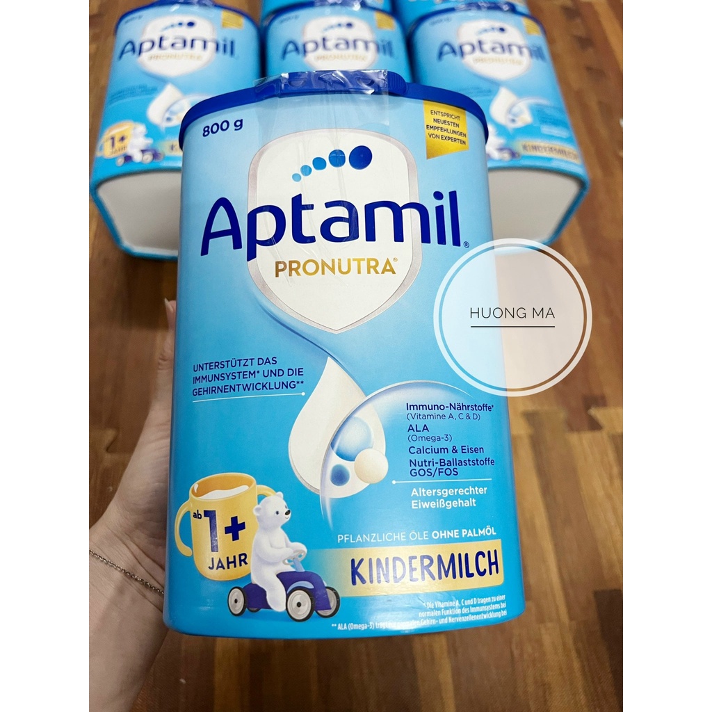Sữa bột Aptamil Kinder xanh cao 800gr số 1+ 2+
