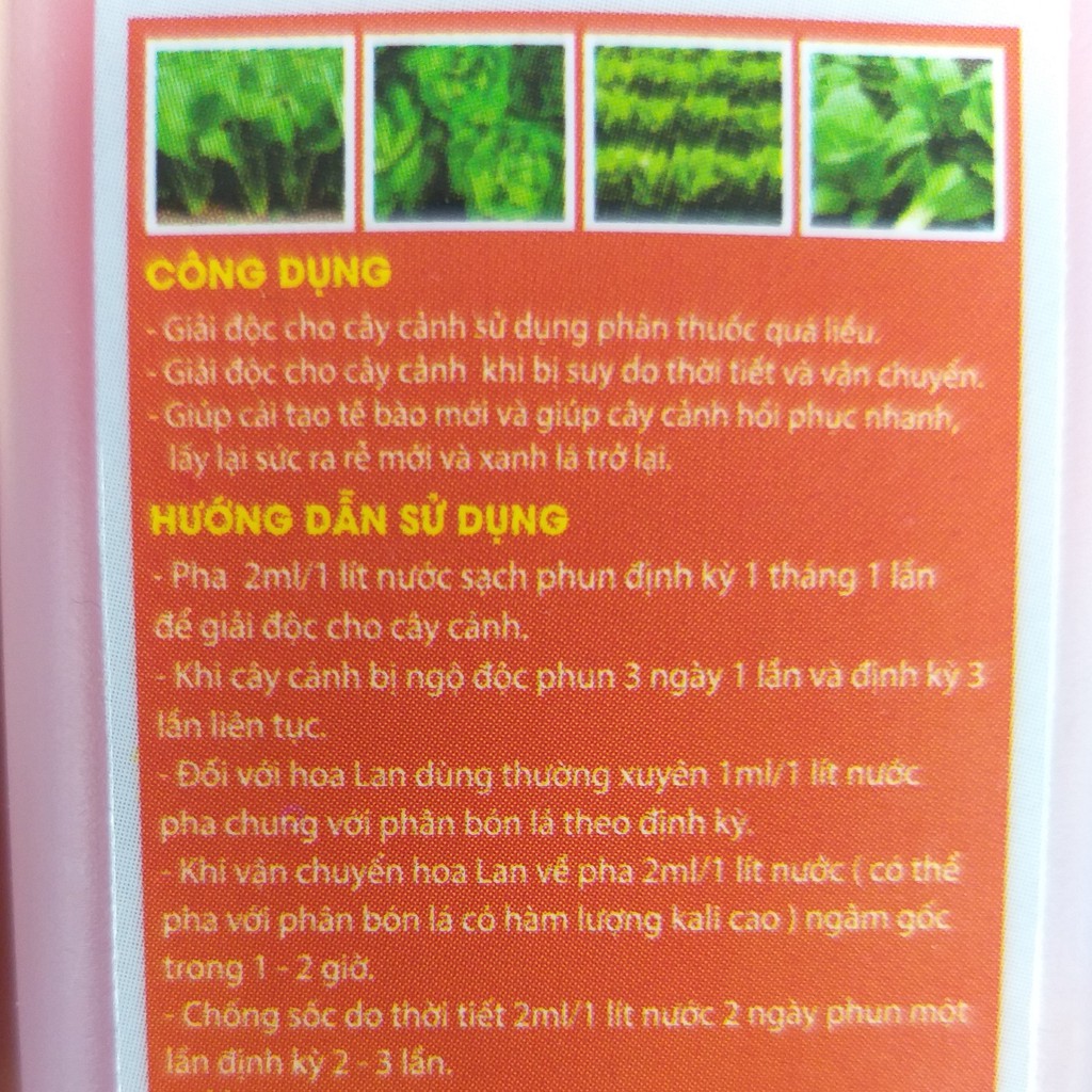 (chai 100ml) Phân Bón Lá Vitamin B12 Giải Độc Cho Cây Cảnh