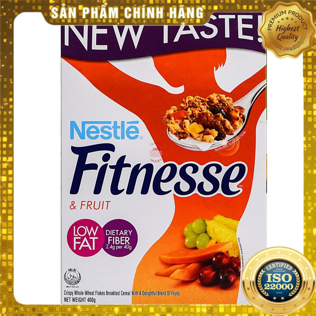 [ Yams Mart ] Ngũ Cốc Ăn Sáng Nestlé Fitnesse And Fruit Cho Người Ăn Kiêng Hộp 400G