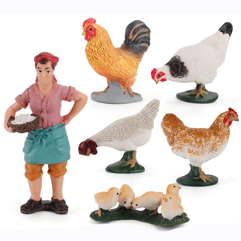 1 Bộ Mô Hình Gà Nông Trại Đánh Lửa Tiểu Cảnh Cho Bé