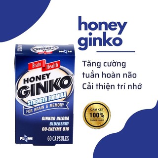 Viên uống Honey Ginkgo tăng cường chức năng tuần hoàn não, cải thiện trí nhớ,giảm stress hộp 60 viên