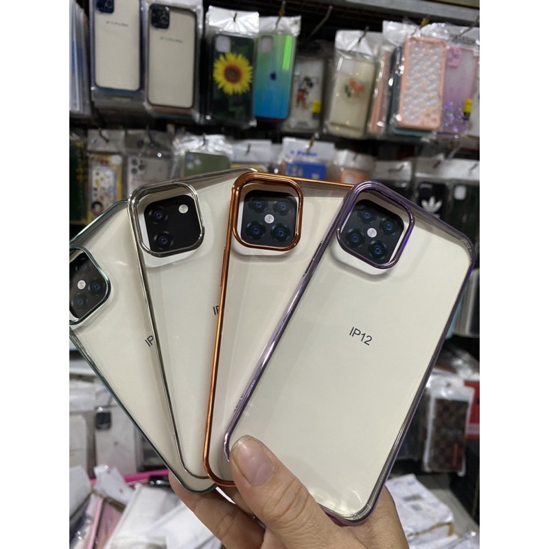 Ốp lưng iphone 12 mini (5.4) dẻo trong viền màu