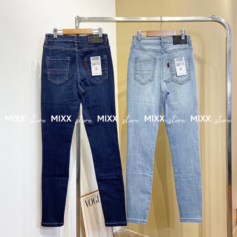 Quần Jean Nữ Skinny Lưng Cao TOMMÌ chất co giãn siêu thoải mái chất mịn mềm phom 9 tấc tôn dáng