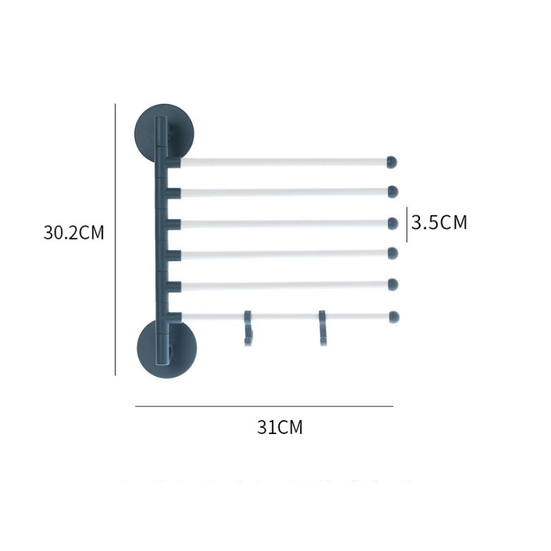 Giá treo khăn nhà tắm 5 nhánh  xoay 180 độ tiện lợi chắc chắn