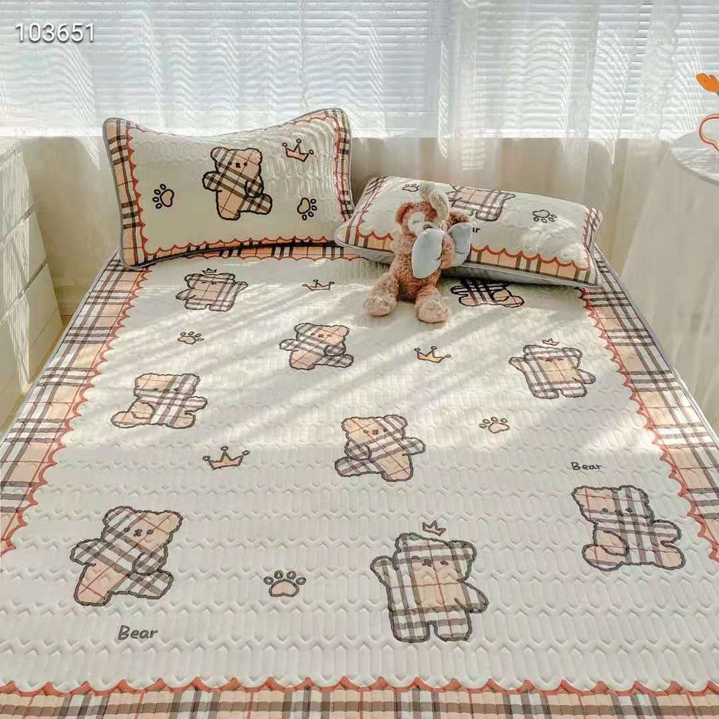 CHIẾU ĐIỀU HÒA CAO SU NON LÀM MÁT 5D GẤU TEDDY