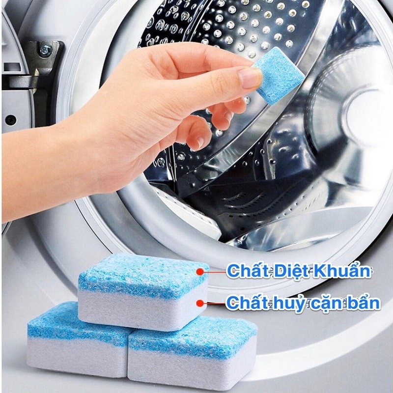 Viên Tẩy Lồng Máy Giặt Hiệu Quả Tác Dụng Diệt khuẩn và Tẩy Hủy Các Chất Bẩn Làm Sạch Lồng Giặt Hộp 12 Viên