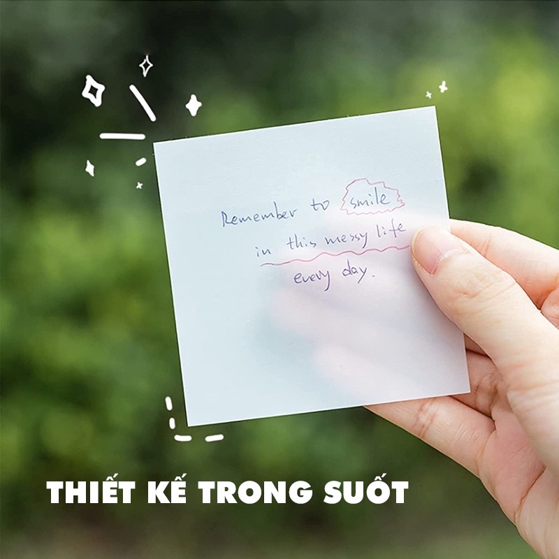 Sticker Note, Giấy Nhớ Trong Suốt Hàn Quốc Dùng Để Ghi Chú Học Tập, Làm Việc Văn Phòng - CUNS's Store