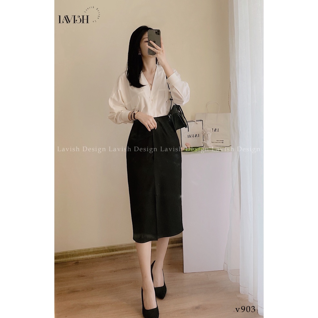 Set công áo xánh dơi, chân váy bút chì v903 LAVISH DESIGN