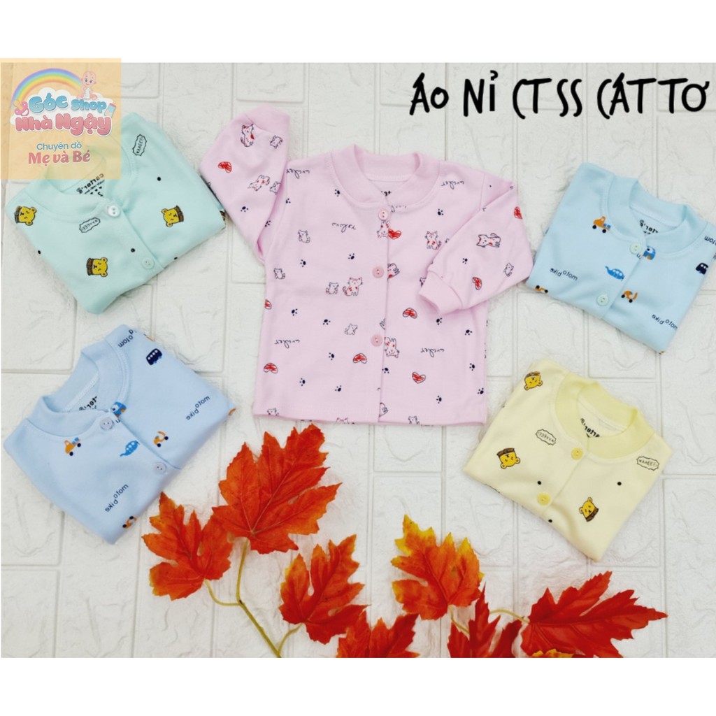 Áo nỉ cotton Carter dài tay 2 lớp họa tiết cho bé trai, bé gái từ sơ sinh đến 1 tuổi